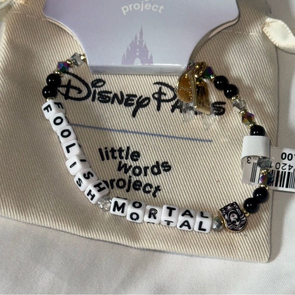 Disney Parks Little Words Project Foolish Mortal Haunted Mansion Beaded Bracelet